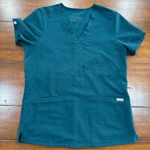 Figs Teal Short Sleeve Women's Top